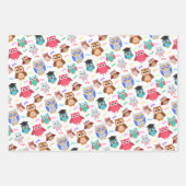 Kindernahtloses Muster mit niedlichen Eulen auf We Geschenkpapier Set (Vorderseite)