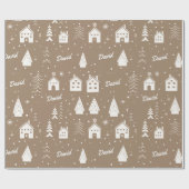 Kindername Brown Craft Weihnachten Geschenkpapier (Flach)