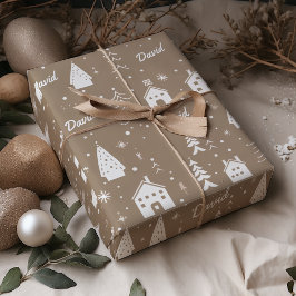 Kindername Brown Craft Weihnachten Geschenkpapier