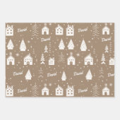 Kindername Brown Craft Weihnachten Geschenkpapier Set (Vorderseite 3)