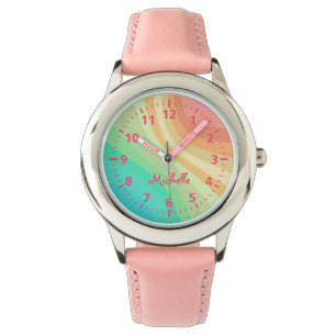 KinderName-Regenbogen-Uhr Armbanduhr