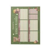 Kindername Wochenplaner mit Bär Notizblock (Rotiert)