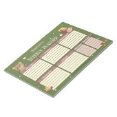 Kindername Wochenplaner mit Bär Notizblock (angewinkelt)