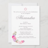 Kindernamensfeier Hebräische Girl Pink Einladung (Vorderseite)