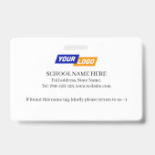 Kindernamensmarke mit süße Tier-Design Ausweis (Rückseite)