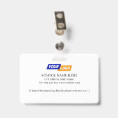 Kindernamensmarke mit süße Tier-Design Ausweis (Rückseite mit Clip)