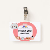 Kindernamensmarke mit süße Tier-Design Ausweis (Vorderseite mit Klammer)