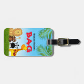 Kindernamenstempel | Safari Animals Travel Gepäckanhänger (Vorderseite horizontal)