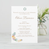 Kindernamenszeremonie Hebräische junge Einladung (Stehend Vorderseite)