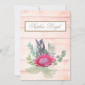 Kindernamenszeremonie Hebrew Floral Rustic Girl Einladung (Rückseite)