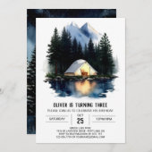 Kindernatur Retreat Geburtstagseinladung Einladung (Vorne/Hinten)