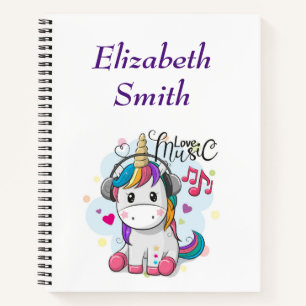 Kindernotizbuch - Einhorn Musikliebhaber Notizblock