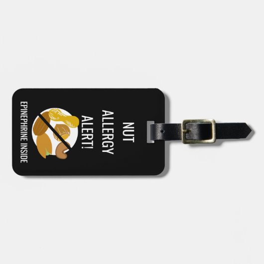 Kindernuss-Allergie-Alarm mit Adrenalin-Bild Gepäckanhänger (Vorderseite horizontal)