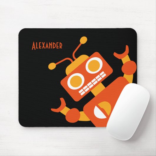 Kinderorange Roboter-personalisierte coole moderne Mousepad (Mit Mouse)