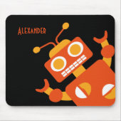 Kinderorange Roboter-personalisierte coole moderne Mousepad (Vorne)