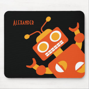 Kinderorange Roboter-personalisierte coole moderne Mousepad