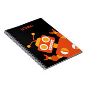 Kinderorange schwarzer Roboter-personalisiertes Notizblock (Rechte Seite)