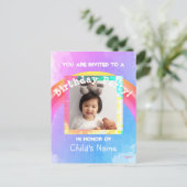 Kinderparteitag Einladung Postkarte (Stehend Vorderseite)