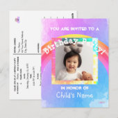 Kinderparteitag Einladung Postkarte (Vorne/Hinten)