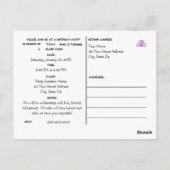 Kinderparteitag Einladung Postkarte (Rückseite)