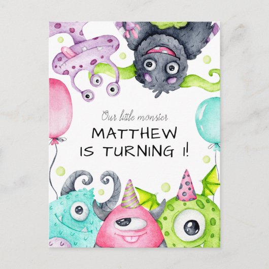 Kinderparteitag-Einladung Postkarte (Vorderseite)