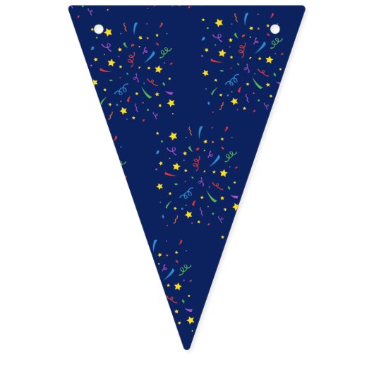 Kinderparty Blue Confetti Wimpelkette (Dritte Fahne)