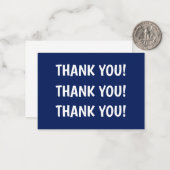 Kinderparty Blue Danke Mitteilungskarte (Vorderseite/Rückseite Beispiel)