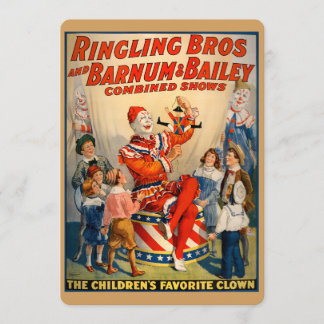 Kinderparty-Einladung mit einem Vintage-Clown Einladung