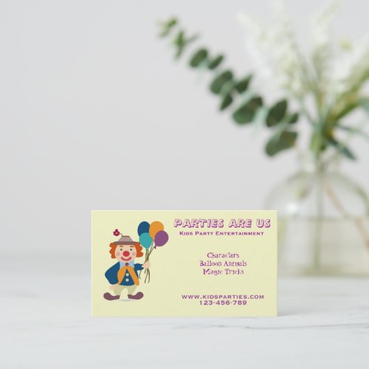 KinderParty-Planerunterhaltung freiberuflich tätig Visitenkarte (Stehend Vorderseite)