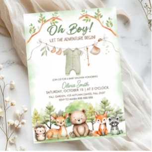 Kinderparty-Wäscheleine für Tierabenteuer-Babypart Einladung