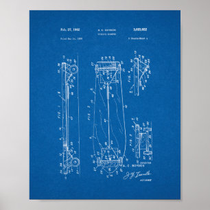 Kinderpatente - Skateboard-Untersetzer - Blueprint Poster