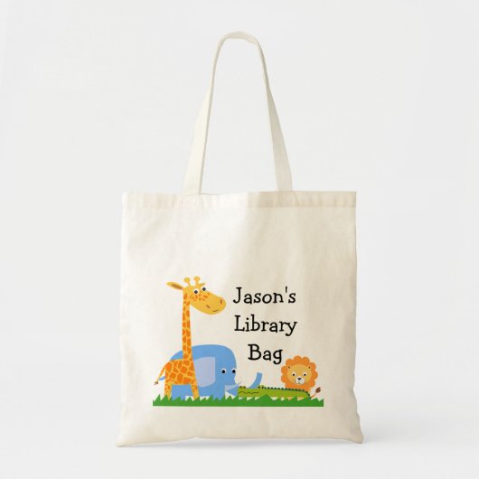Kinderpersonalisierte Safari-Tier-Taschen-Tasche Tragetasche (Vorne)