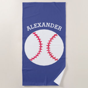 Kinderpersonalisierter Baseball trägt Blau zur Strandtuch