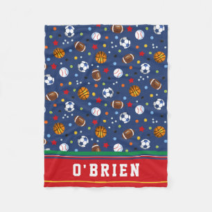 Kinderpersonalisierter roter multi fleecedecke