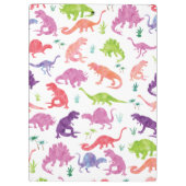 Kinderpersonalisierter Watercolor-Dinosaurier-lila Klemmbrett (Rückseite)