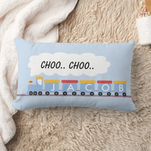 Kinderpersonalisiertes Zug-Kissen Lendenkissen (Decke)