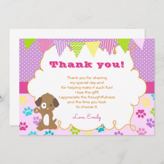 Kinderpfade Dankeschön Karte (Vorne/Hinten)