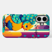 Kinderpfauendesign mit individuelle Name Case-Mate iPhone Hülle (Rückseite (Horizontal))