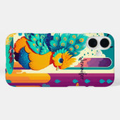 Kinderpfauendesign mit individuelle Name Case-Mate iPhone Hülle (Rückseite (Horizontal))