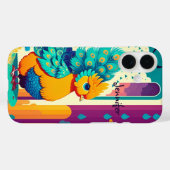 Kinderpfauendesign mit individuelle Name Case-Mate iPhone Hülle (Rückseite (Horizontal))