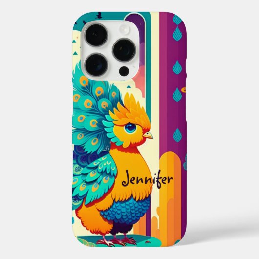Kinderpfauendesign mit individuelle Name Case-Mate iPhone Hülle (Rückseite)
