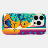 Kinderpfauendesign mit individuelle Name Case-Mate iPhone Hülle (Rückseite (Horizontal))
