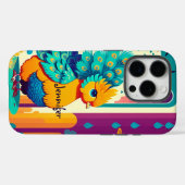 Kinderpfauendesign mit individuelle Name Case-Mate iPhone Hülle (Rückseite (Horizontal))