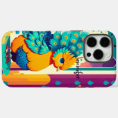Kinderpfauendesign mit individuelle Name Case-Mate iPhone Hülle (Rückseite (Horizontal))
