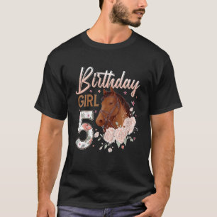 Kinderpferd 5th Birthday Girl B Tag 5 Jahre alt T-Shirt
