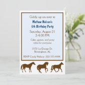 Kinderpferde Einladung zum Geburtstag (Stehend Vorderseite)