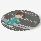 Kinderpflegerin Pappteller (Schrägansicht)