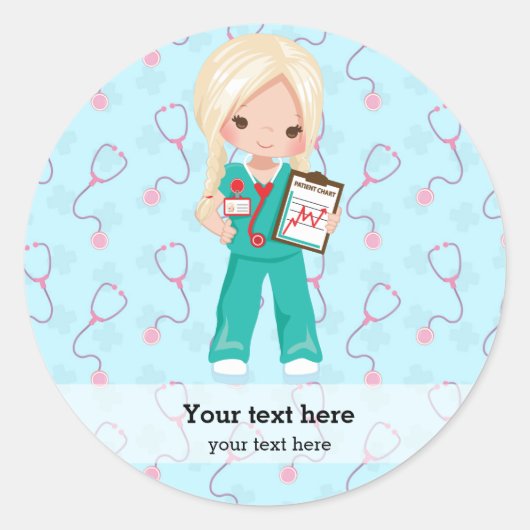 Kinderpflegerin Runder Aufkleber (Vorderseite)