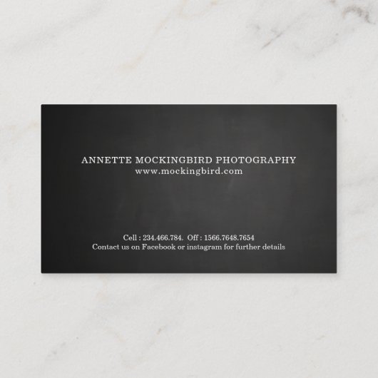 Kinderphotographie der Tafel-drei des Foto-| Visitenkarte (Rückseite)