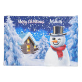 Kinderpilz Weihnachtsschneemann im Single Kissenbezug (Rückseite)